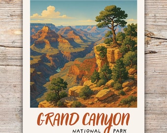 Grand Canyon National Park Sticker – Polaroid Style Design, Retro National Park Vinyl Decal, Arizona Sticker for Water Bottles, Laptops