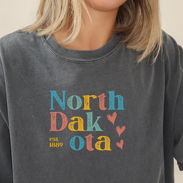 Vintage North Dakota Shirt, Retro North Dakota Shirt, North Dakota T Shirt, Grunge North Dakota Shirt, North Dakota Gift, North Dakota Tee