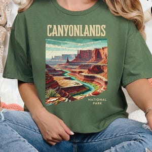 Canyonlands National Park T-Shirt, Unisex Tee, Paper Collage Art, Deco-Inspired Design, Utah Vacation Shirt, Outdoor Lover Gift, Hiker Tee