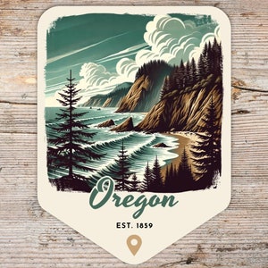 Oregon Retro Grunge Sticker, Laptop Sticker, Cooler Sticker, Water Bottle Sticker, Oregon Souvenir, Oregon Gift, State Sticker