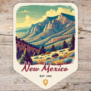 New Mexico Retro Grunge Sticker, Laptop Sticker, Cooler Sticker, Water Bottle Sticker, New Mexico Souvenir, New Mexico Gift, State Sticker