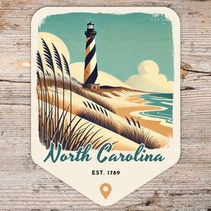 North Carolina Retro Grunge Sticker, Laptop Sticker, Cooler Sticker, Water Bottle Sticker, North Carolina Souvenir, North Carolina Gift