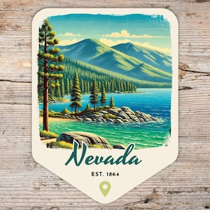 Nevada Retro Grunge Sticker, Laptop Sticker, Cooler Sticker, Water Bottle Sticker, Nevada Souvenir, Nevada Gift, Vinyl State Sticker