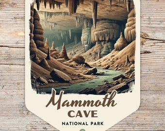 Mammoth Cave National Park Retro Grunge Sticker, Laptop Sticker, Cooler, Water Bottle Sticker, Kentucky Sticker, National Park Gift