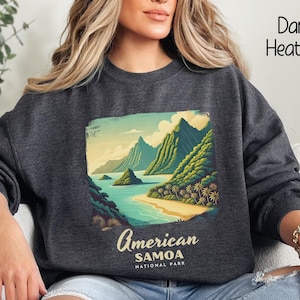 American Samoa National Park Retro Script Unisex Sweatshirt, American Samoa Vacation Sweatshirt, American Samoa Travel Souvenir