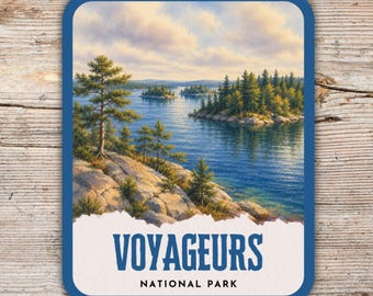 Voyageurs National Park Retro Watercolor Sticker, Laptop Sticker, Water Bottle Sticker, Minnesota Sticker, Voyageurs Gift