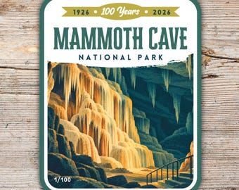 Mammoth Cave National Park Centennial Sticker, Limited Edition 100th Anniversary Decal, Individually Numbered