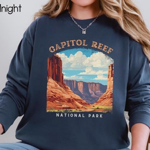 Capitol Reef National Park Comfort Colors Long Sleeve T-Shirt, Unisex Tee, Vintage Style, Nature Lover Gift, Outdoor Adventure Apparel