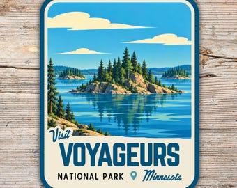 Voyageurs National Park Sticker – Minnesota Mid Century Modern Decal