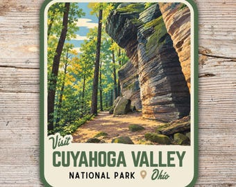 Cuyahoga Valley National Park Sticker – Ohio Ledges Mid Century Modern Decal