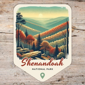Shenandoah National Park Retro Grunge Sticker, Laptop Sticker, Cooler Sticker, Water Bottle Sticker, Virginia Sticker
