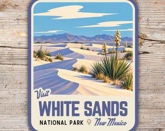 White Sands National Park Sticker – New Mexico Mid Century Modern Decal
