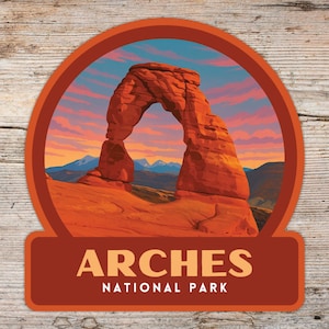 Arches National Park Sticker, Laminated Sticker, Laptop Sticker, Cooler Sticker, Water Bottle Sticker, Utah Sticker, Two Size Choices