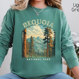 Sequoia National Park Comfort Colors Long Sleeve T-Shirt, Unisex Tee, Vintage Style, Nature Lover Gift, Outdoor Adventure Apparel