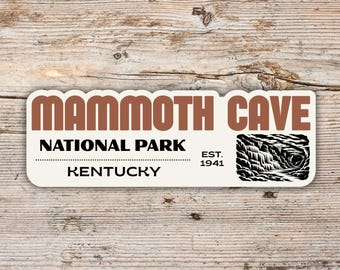 Mammoth Cave National Park Sticker, Retro Block Lettering Waterproof Vinyl Decal