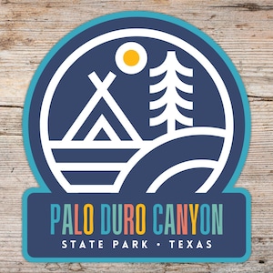 Palo Duro Canyon State Park Sticker, Laptop Sticker, Cooler Sticker, Texas Sticker, Palo Duro Canyon Gift,   Texas Camper Gift, Texas Gift