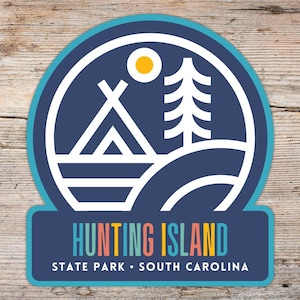 Hunting Island State Park Sticker, Laptop Sticker, Cooler Sticker, South Carolina Sticker, Hunting Island Gift, South Carolina Hiker Sticker