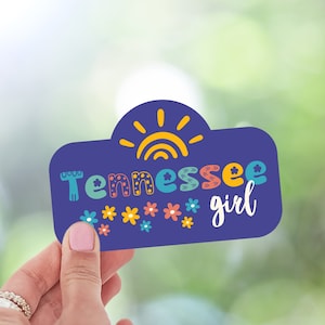 Tennessee Girl Retro Groovy Sticker, Tennessee Fan Sticker, Tennessee Gift, Laptop Sticker, Tennessee Stickers, Water Bottle Sticker