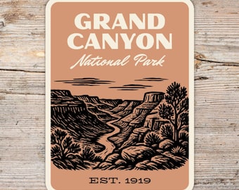 Grand Canyon National Park Sticker – Retro 1960s Style Decal