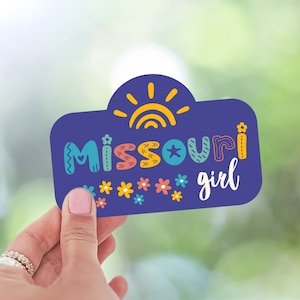 Missouri Girl Retro Groovy Aufkleber, Missouri Fan Aufkleber, Missouri Geschenk, Laptop Aufkleber, Missouri Aufkleber, Wasserflasche Aufkleber