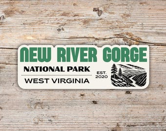 New River Gorge National Park Sticker: Retro Block Lettering, Waterproof Vinyl Decal