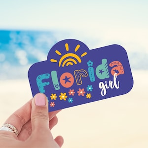 Florida Girl Retro Groovy Sticker, Florida Fan Sticker, Florida Gift, Laptop Sticker, Florida Stickers, Water Bottle Sticker