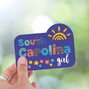 South Carolina Girl Retro Groovy Sticker, South Carolina Fan Sticker, South Carolina Gift, Laptop Sticker,  Water Bottle Sticker