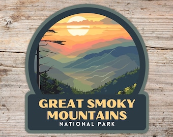 Great Smoky Mountains National Park Sticker, Laptop Sticker, Cooler Sticker, Water Bottle Sticker, Tennessee Sticker, Two Size Choices