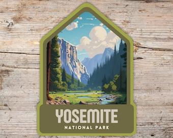 Yosemite National Park Retro Sticker, Laptop Sticker, Cooler Sticker, Water Bottle Sticker, California Sticker, Yosemite Gift