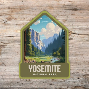 Yosemite National Park Retro Sticker, Laptop Sticker, Cooler Sticker, Water Bottle Sticker, California Sticker, Yosemite Gift