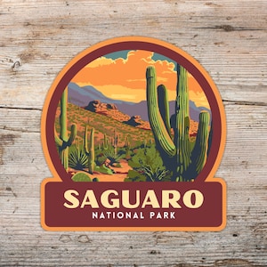 Saguaro National Park Sticker, Laptop Sticker, Cooler Sticker, Water Bottle Sticker, Arizona Sticker, Saguaro Gift