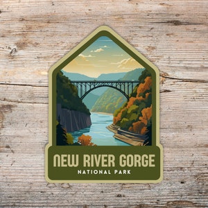 New River Gorge Nationalpark Retro Aufkleber, Laptop Aufkleber, Kühler Aufkleber, Wasserflasche Aufkleber, New River Gorge Geschenk