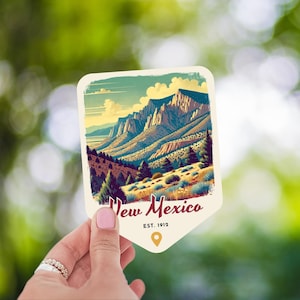 New Mexico Retro Grunge Sticker, Laptop Sticker, Cooler Sticker, Water Bottle Sticker, New Mexico Souvenir, New Mexico Gift, State Sticker image 2