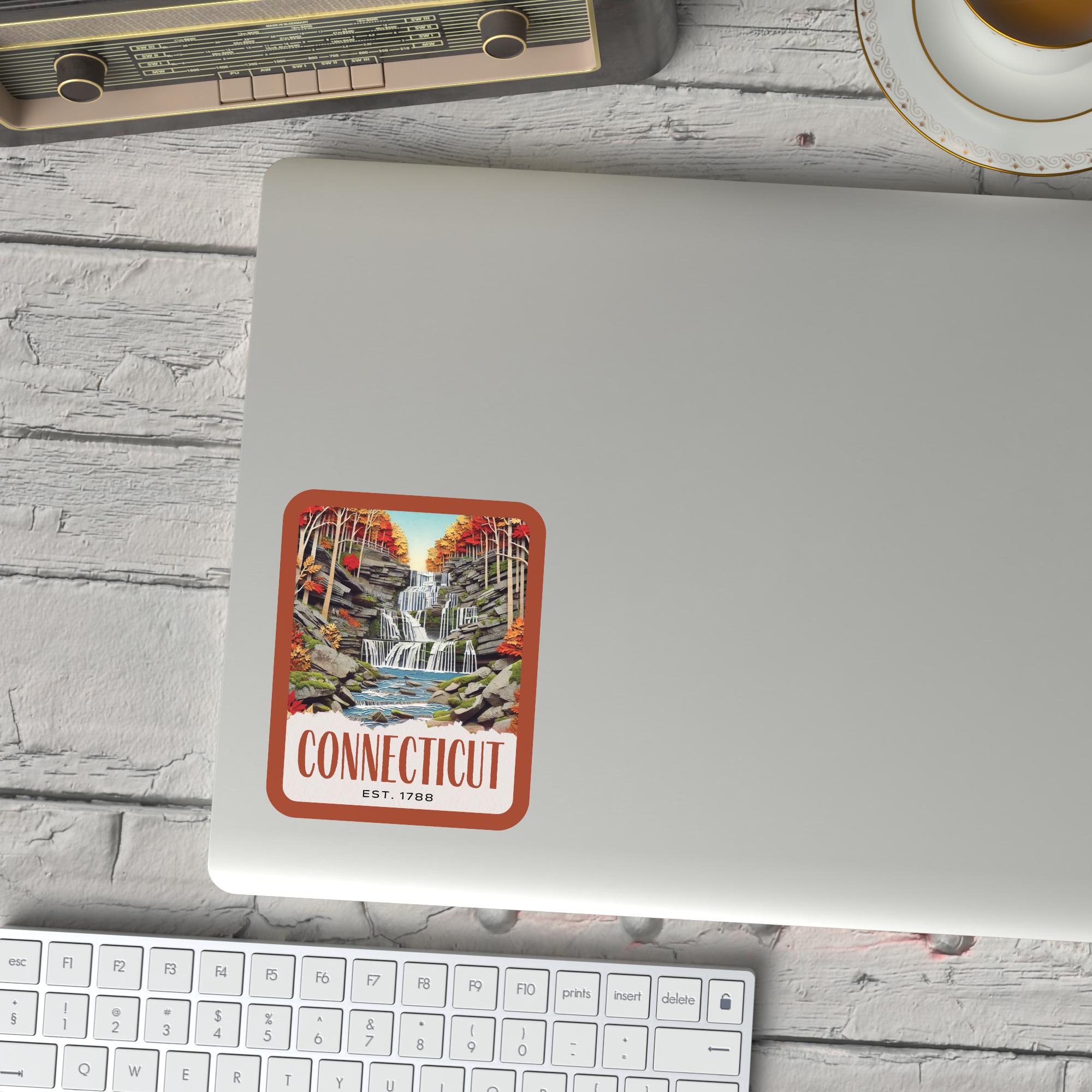 Connecticut Sticker Collage Deco Art, Chapman Falls Sticker, Laptop ...