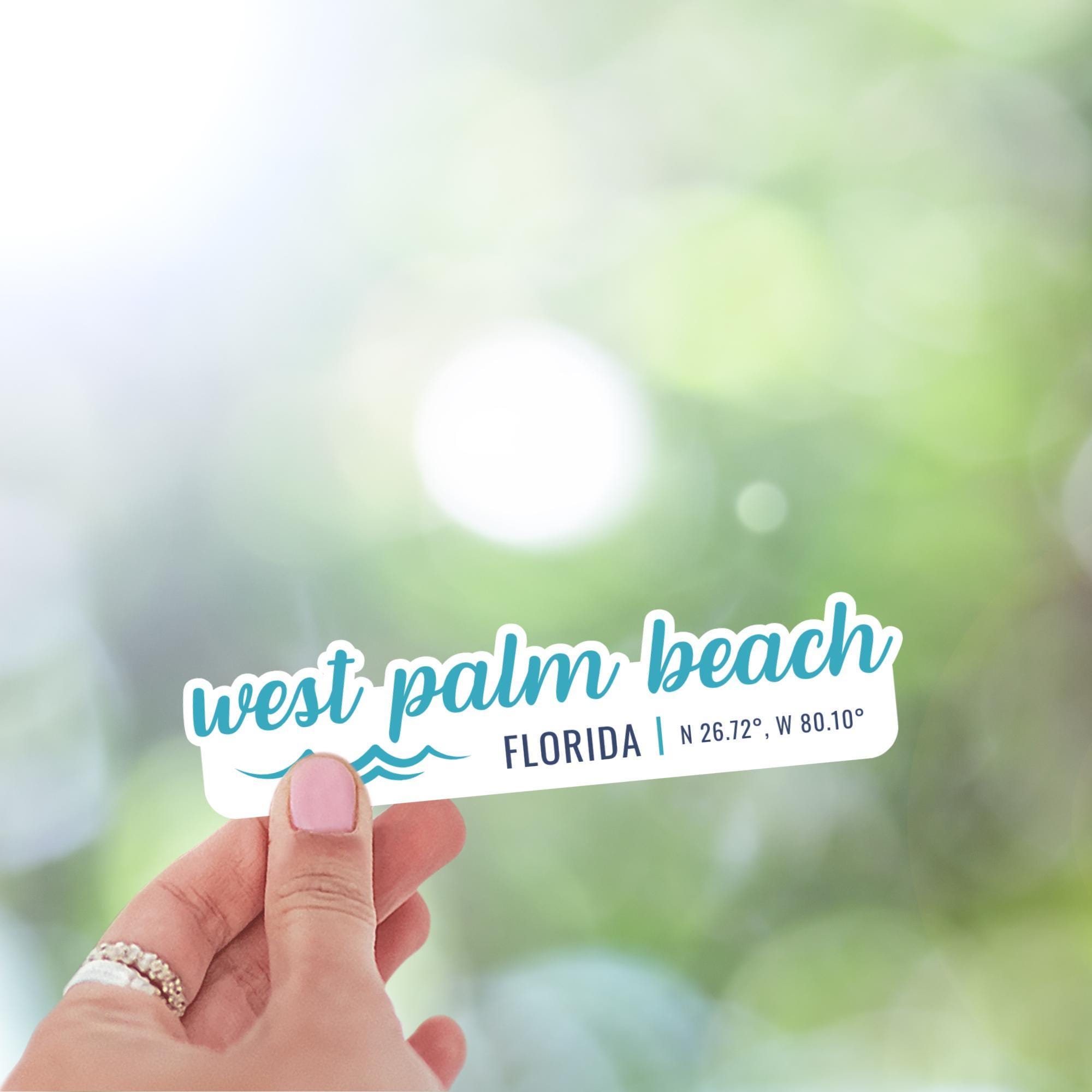 West Palm Beach Florida Sticker: Modern Wave Vinyl Decal - Etsy