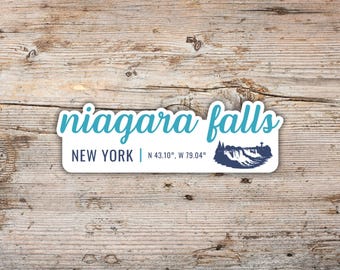 Naklejka z wodospadem Niagara, nowoczesny napis, wodoodporna naklejka winylowa