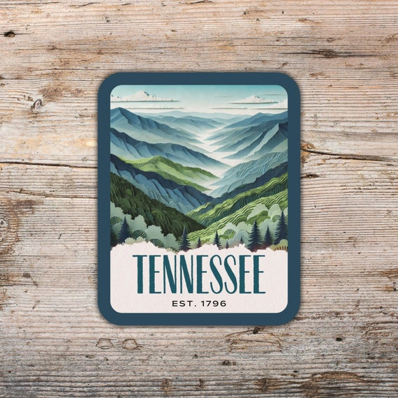 Tennessee State Collage Look Sticker, Smoky Mountains Sticker, Laptop Sticker, Cooler Sticker, Vinyl Water Bottle Sticker, Tennessee Gift