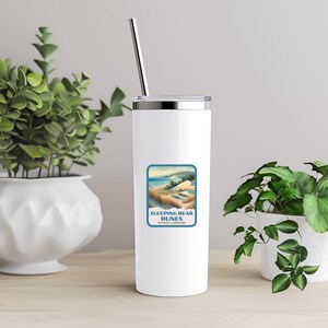 Sleeping Bear Dunes Retro Watercolor Sticker, Laptop Sticker, Cooler Sticker, Water Bottle Sticker, Michigan Sticker, Sleeping Bear Gift image 3