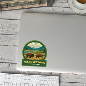 Yellowstone National Park Sticker, Laptop Sticker, Cooler Sticker, Water Bottle Sticker, Wyoming Sticker, Yellowstone Gift image 4