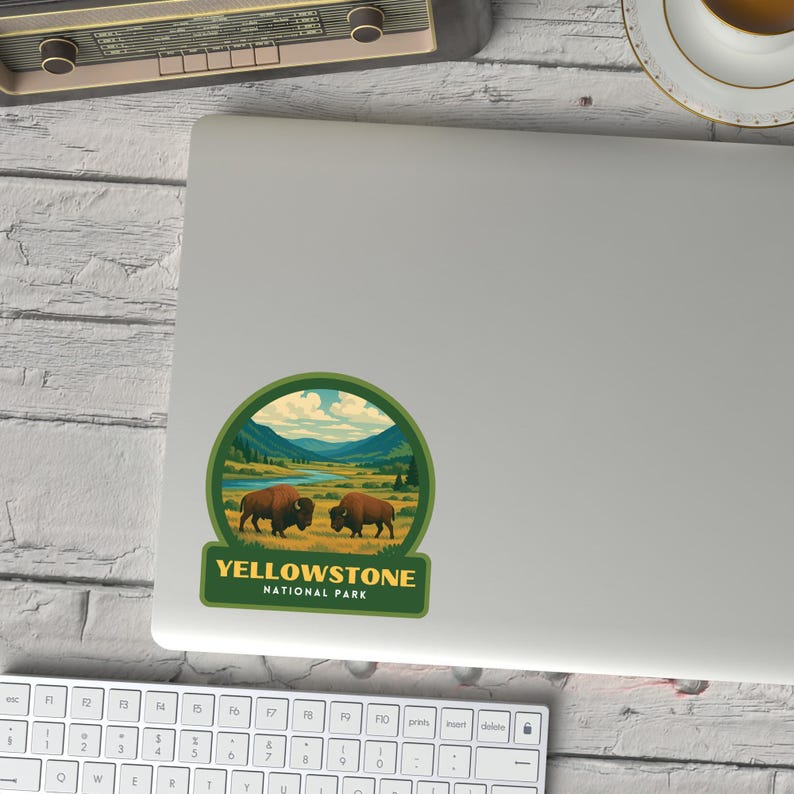 Yellowstone National Park Sticker, Laptop Sticker, Cooler Sticker, Water Bottle Sticker, Wyoming Sticker, Yellowstone Gift image 4