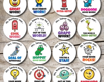 Personalized Teacher Stickers: 192 Fun Reward Labels with Name of Your Choice