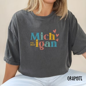 Vintage Michigan Comfort Colors Short Sleeve T Shirt, Retro Grunge Tee