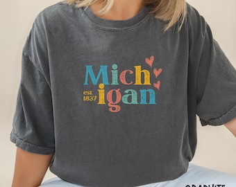 Vintage Michigan Comfort Colors Short Sleeve T Shirt, Retro Grunge Tee