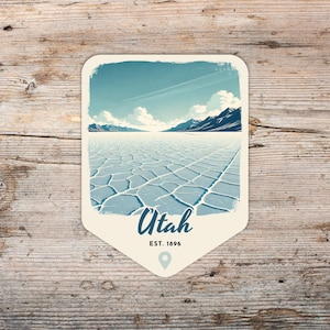 Utah Retro Grunge Aufkleber, Laptop Aufkleber, Kühler Aufkleber, Wasserflasche Aufkleber, Utah Souvenir, Utah Geschenk, Zustand Aufkleber, Salzflächen