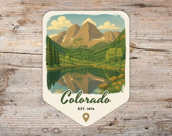 Colorado Retro Grunge Sticker, Laptop Sticker, Cooler Sticker, Water Bottle Sticker, Colorado Souvenir, Colorado Gift, State Sticker