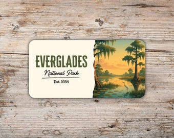 Everglades National Park Sticker Modern Flat Poster Style Design Trendy National Park Vinyl Decal for Water Bottles, Laptops Florida Gift