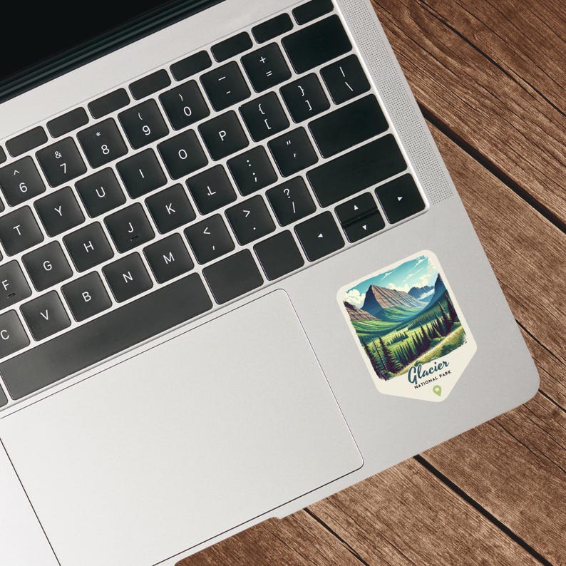 Glacier National Park Retro Grunge Sticker, Laptop Sticker, Cooler ...