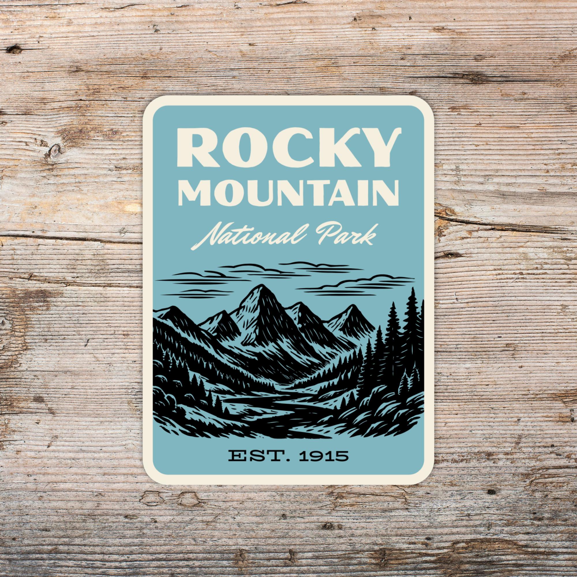 Vintage Rocky Mountain National Park Sticker – Retro 1960s Style