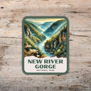 New River Gorge National Park Watercolor Sticker, Laptop Sticker, Water Bottle Sticker, West Virginia Sticker, New River Gorge Gift