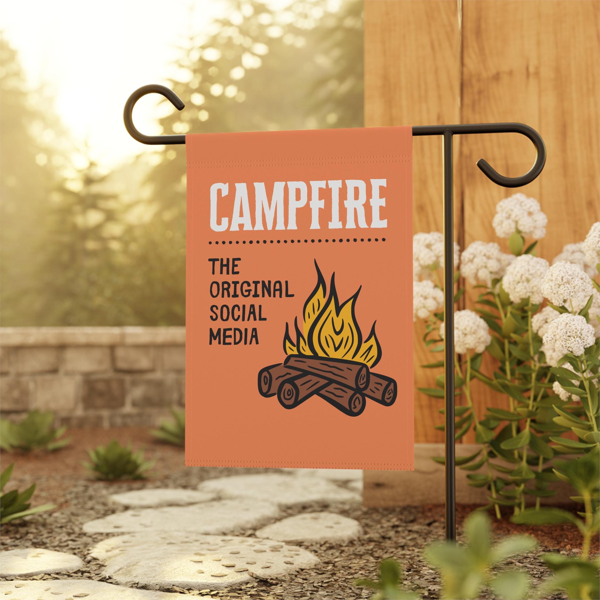 Welcome To Our Fire Pit Gartenflagge – Doppelseitig, 31,8 X 45,7 Cm – Wetterfeste Outdoor-Deko Für Garten & Terrasse